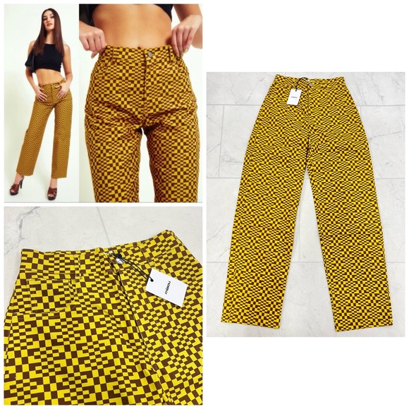 Miaou Denim - (AB-10) MIAOU Fargo Yellow Checkered Pants